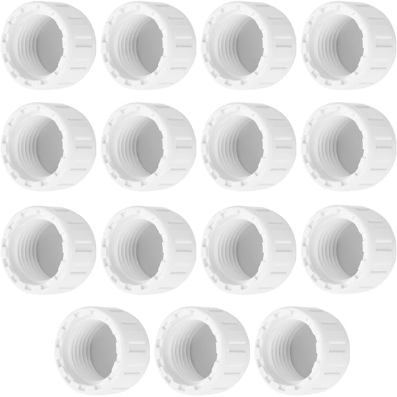FRKSMD-15pcs 1/2" PVC Sprinkler Caps, Female Thread Pipe End Cap for Plumbing Repair, White Plug Adapter Cover for Garden Bathroom Kitchen