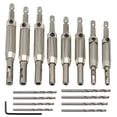 thumbnail image 1 of FRKSMD-16 PCS Self Centering Drill Bit Set, 5/64-1/4" VIX Bit Hinge Drill Bit, Quick-Change 1/4" Hex Shank with 1 Hex Key for Woodworking Window Door Hinge, 1 of 4