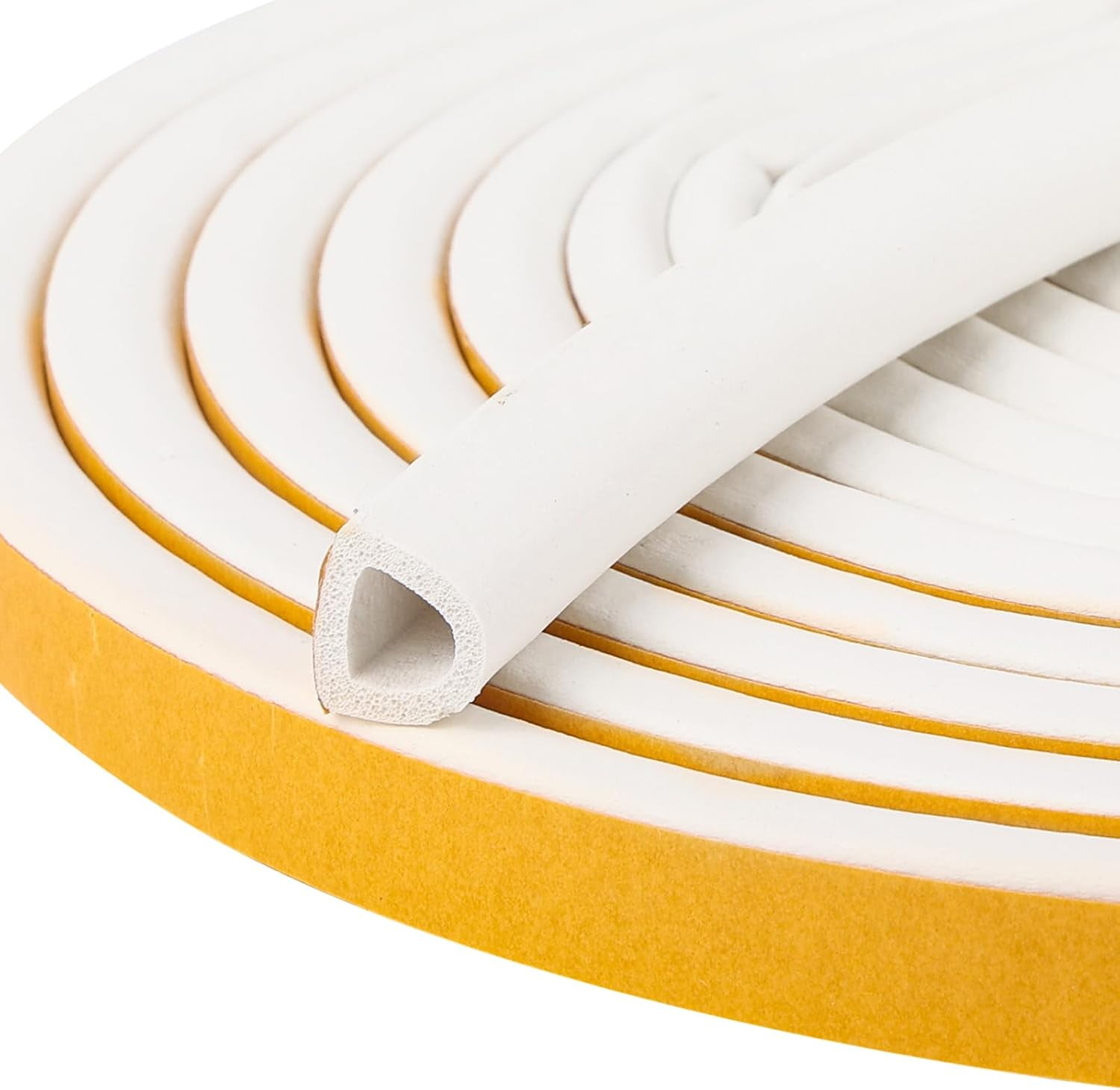 FRKSMD-19.7Feet D-type Weather Stripping Door Seal, Self-Adhesive Seals for Door Window Gap, Soundproofing, Insulation Strip, Door Sealers for Door Frame (White), D14-12