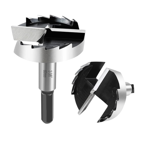 FRKSMD-2-3/8 Inch Forstner Bit for Woodworking,2-3/8" Forstner Drill Bit for Wood,Wood Drill Bit Woodworking Hinge Cutter Tool for Woods Plywood Plastic