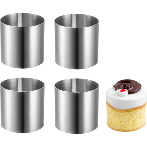 FRKSMD-2.36 Inch Cake Rings Mold, Stainless Steel Food Rings Dessert Mousse Mold, Reusable Round Baking Mould for Cookies Cake Pastry Mousse