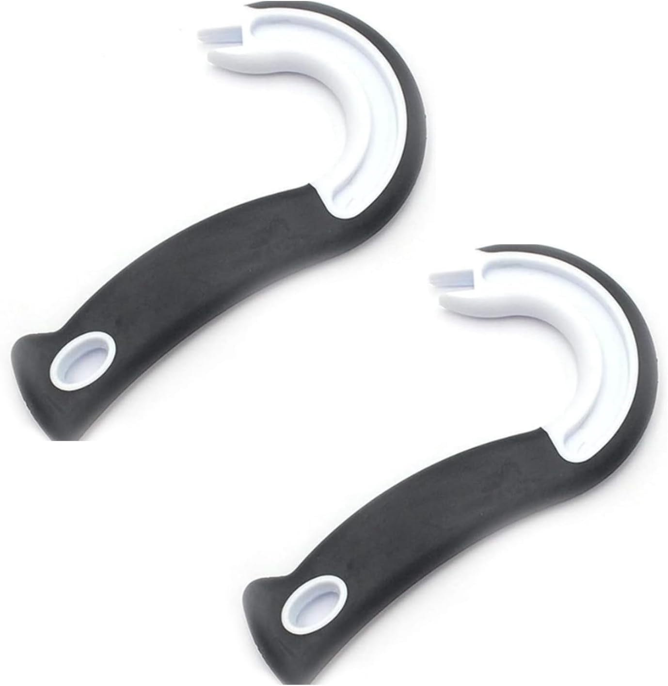 FRKSMD-2 PCS Black Manual J Shape Ring Pull Can Opener, Stainless Steel