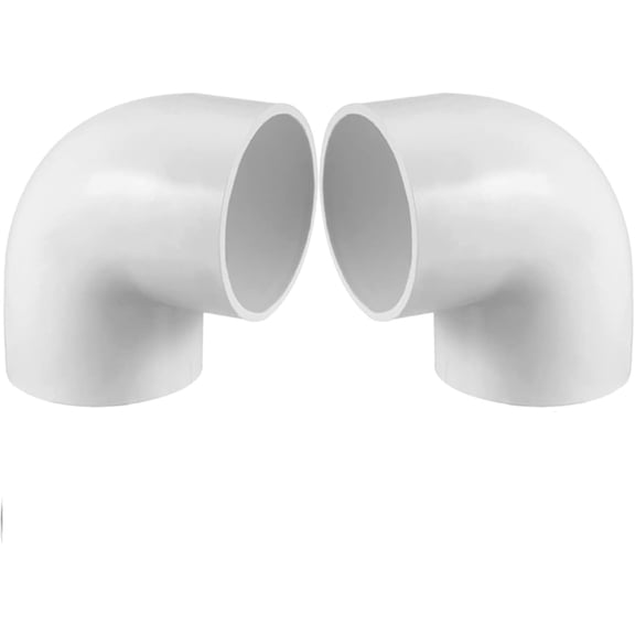 FRKSMD-2" PVC 90 Degree Elbow,2 Way Right Angle PVC Pipe Adapter Fittings, PVC Pipe Corner Connector for SCH40White-2PCS