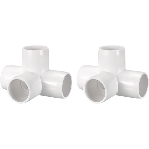 FRKSMD-2 Pack 1 1/4" SCH40 PVC Elbow Pipe Fitting, 4-Way PVC Elbow Corner Side Outlet Tee Fitting, Furniture Grade Pipe Connectors for DIY Project, Pond Protection, Socket x Socket