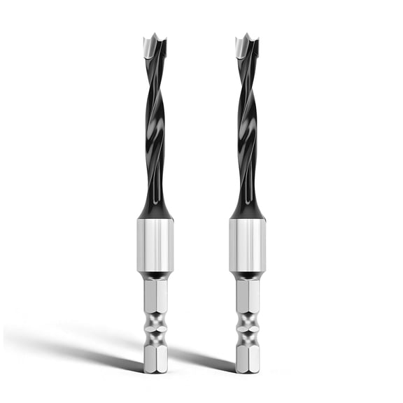 FRKSMD-2-Pack 1/4 Inch Forstner Drill Bit Carbide Tipped,Woodworking Hinge Cutter for Precise Flat Bottom Holes in Hard Wood,Plywood,Plastic - Professional Grade
