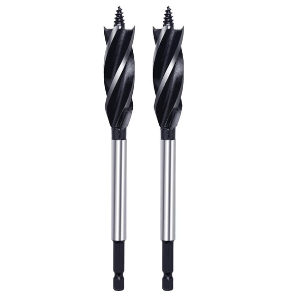 FRKSMD-2 Pack 15/32 in x 6-1/2 in Auger Drill Bit for Wood, 1/4 inch Hex Shank Auger Drill Bit for Hard Wood,Soft Wood, Plywood and Plastic (15/32 in x 6-1/2 in)