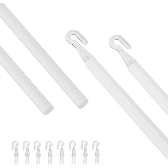 FRKSMD-2 Pack 35" Blind Wand Replacement, White Tilt Wand with Hook and Grip for Vertical Blinds, Mini Blind Rod Stick Replacement for Window Curtains & Cordless Shades