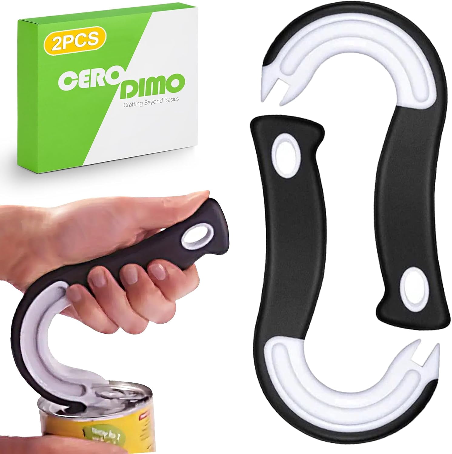 FRKSMD-2 Pack Ring Pull Can Opener for Soda, Cat & Canned Food – Arthritis-Friendly Grip for Seniors, Easy Tab Opener Protects Nails & Joints