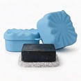 thumbnail image 1 of FRKSMD-2 Pack Silicone Soap Dish with Lid, Square Leak-Proof & Shockproof Soap Holder, Thick Durable Soap Case for Bathroom & Travel, Perfect for Dr. Squatch Natural Bars (Blue), 1 of 3
