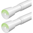 thumbnail image 1 of FRKSMD-2 Pack Spring Tension Rods 26-39 Inches Adjustable White No Drill Spring Loaded Curtain Rod Small Short Tension Curtain Rod Expandable Tension Rod for Windows,Kitchen,Doorway,Bathroom,Cupboard, 1 of 4