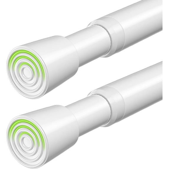 FRKSMD-2 Pack Spring Tension Rods 26-39 Inches Adjustable White No Drill Spring Loaded Curtain Rod Small Short Tension Curtain Rod Expandable Tension Rod for Windows,Kitchen,Doorway,Bathroom,Cupboard