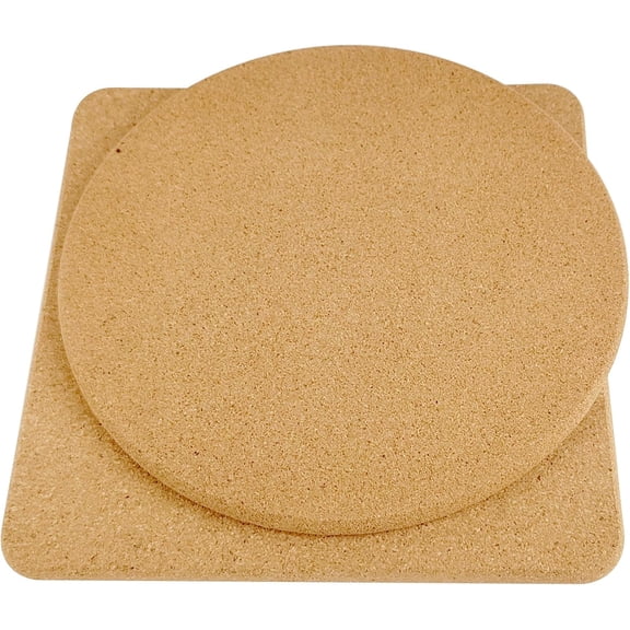 FRKSMD-2 Pack Trivet, Cork Coasters, Hot Pads for Kitchen,7.45 Inches Long and 0.4 Inches Thick High Density Thick Cork Coasters Set for Table and Countertop (Brown, 7.45 inches, Round+Squares)
