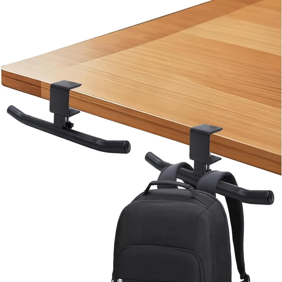 FRKSMD-2 Packs Heavy-Duty Backpack Hanger for Desk & Table,T-Shape Backpack Holder, Sturdy Space-Saving Organizer, Adjustable Desk Hook for Bag with 80lb Capacity, College Dorm & Library