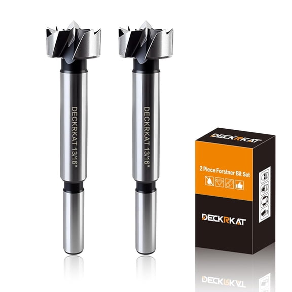 FRKSMD-2-Piece 13/16" Forstner Drill Bits - Smooth Flat Bottom Drill Bits for Wood, Hard & Soft Wood Drilling, 3/8" Shank Fits Drills/Drill Presses.