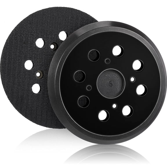FRKSMD-2 Pieces 5 Inch 8 Hole Hook and Loop Orbital Sander Replacement Pad Backing Pad (Black)