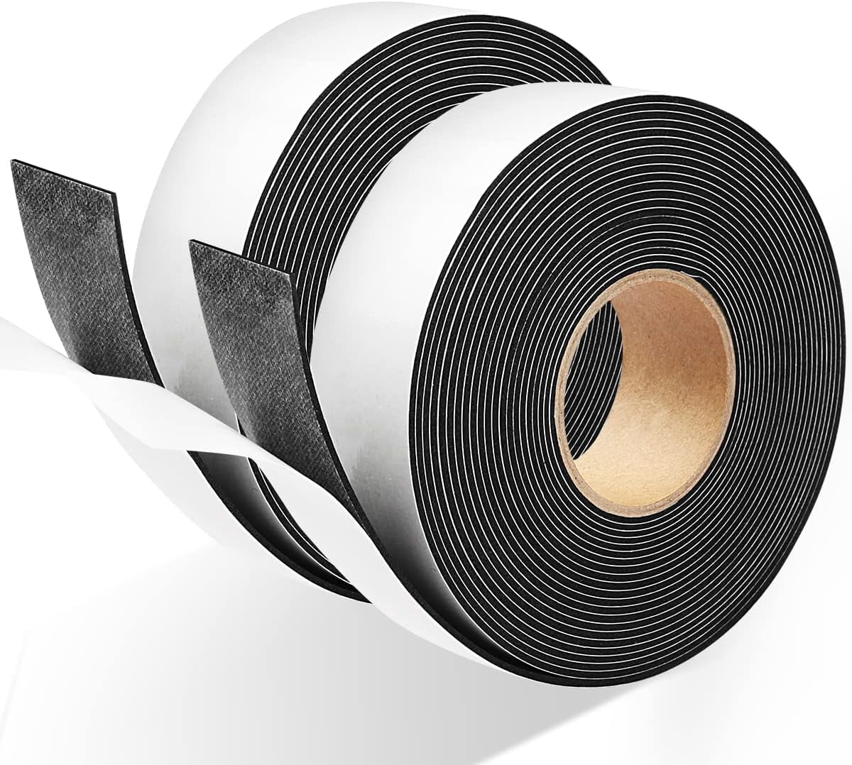 FRKSMD-2 Rolls Weather Stripping Door Seal, 1''W x 1/16'' T Foam Tape Single Sided, Adhesive Closed Cell Weather Strip (Total 32 Feet Long)\u2026