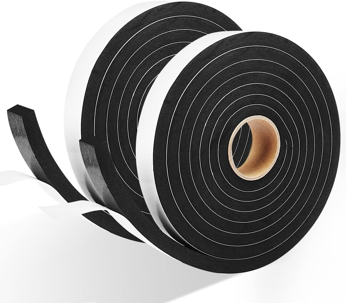 FRKSMD-2 Rolls Weather Stripping Door Seal, 3/4'' W x 3/8'' T Foam Tape Close Cell, Single Sided Weather Strip for Door or Window, (Total 16.5 Feet Long)\u2026