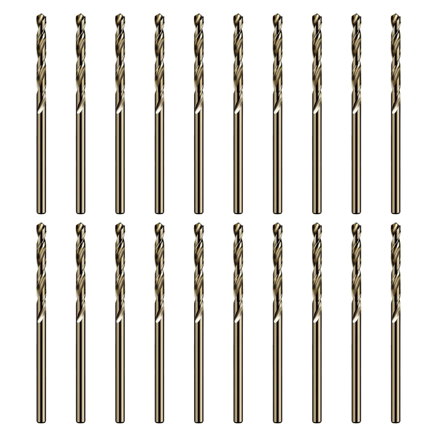 FRKSMD-20Pcs 1/16" Cobalt Drill Bit Set, M35 High Speed Steel Jobber Length Drill Bit Kit for Hardened Metal, Stainless Steel, Cast Iron, Wood and Plastic