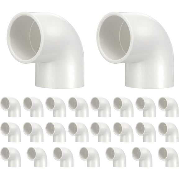 FRKSMD-25Pcs 1/2" 90 Elbow PVC Fitting, SCH40 2-Way Furniture Grade PVC Pipe Fitting, DIY Corner Elbow Connector for Building Furniture, Greenhouse Frame Connection, Socket x Socket