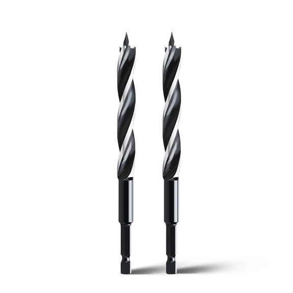 FRKSMD-2PCS 1/4" x 6" Auger Drill Bit for Wood, Hex Shank Tri Flute Ship Auger Long Drill Bit for Soft and Hard Wood,Tree Stump,Plastic,Drywall and Composite Materials