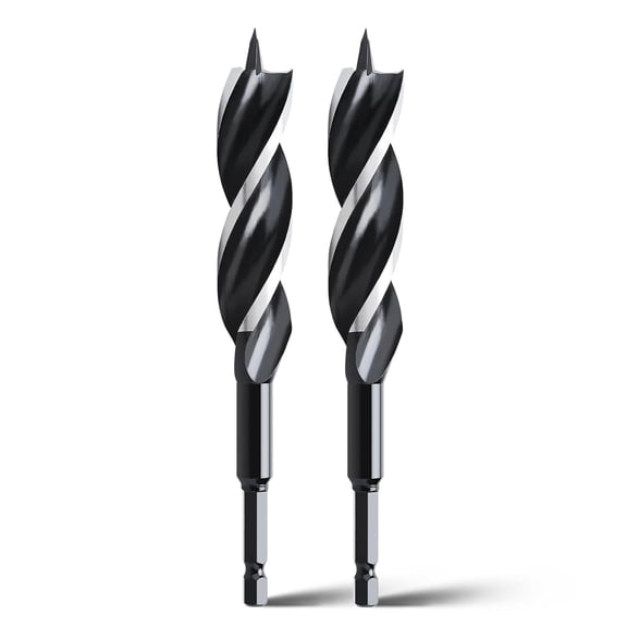 FRKSMD-2PCS 3/4" x 6" Auger Drill Bit for Wood, Hex Shank Tri Flute Ship Auger Long Drill Bit for Soft and Hard Wood,Tree Stump,Plastic,Drywall and Composite Materials