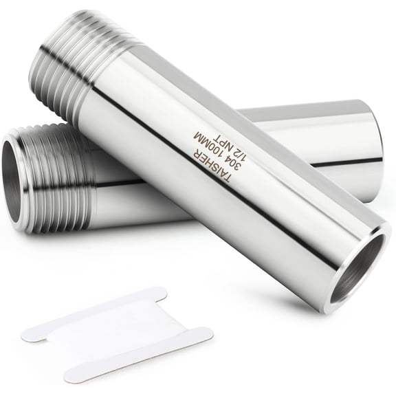 FRKSMD-2PCS 304 Stainless Steel Pipe Fittings, 1/2" NPT Male Threaded, 4" Length Weld Nipple Cast Pipe