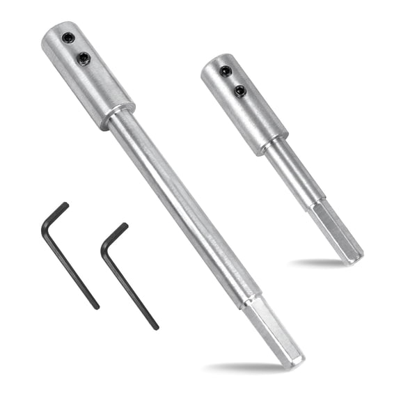 FRKSMD-2PCS 4.5" & 7" Long Extra Drill Bit Extension Set Compatible with Forstner, 5-3/4" and 3-1/4" Drilling Depth, Drill Bit Extensions for 3/8" Round or Hexagonal Axes, Fit for Wood Processing