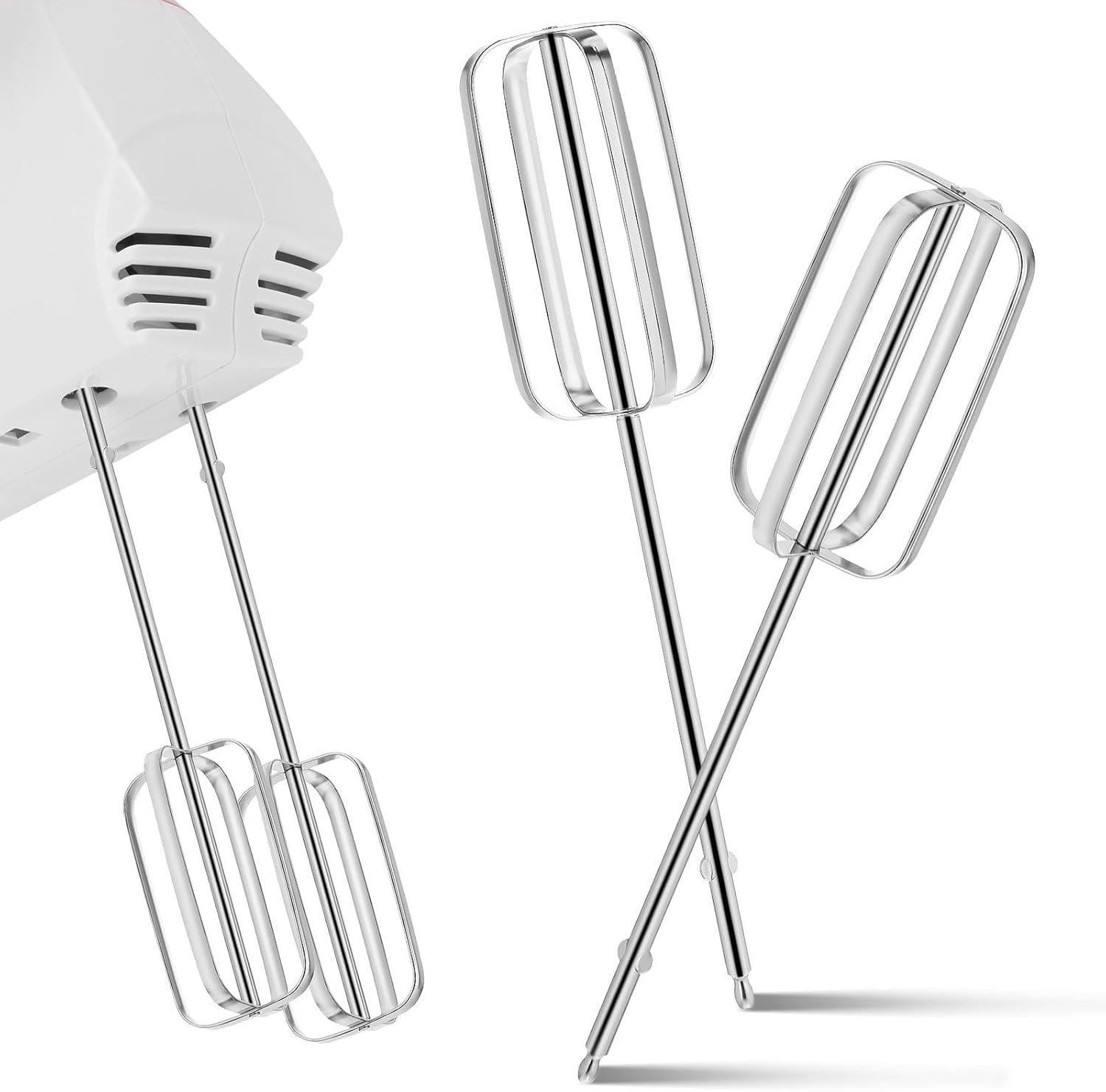 FRKSMD-2Pcs Hand Mixer Replacement Beaters, 8.4 Inch Long Stainless Steel Mixer Attachments - Professional Kitchen Egg Whisk Parts Compatible with Most Handheld Electric Model