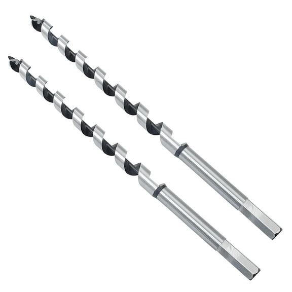FRKSMD-2Pcs Wood Auger Drill Bit 9/16" x 11.7" Ship Auger Bit with 1/2 Inch Hex Shank, Perfect for Soft & Hard Wood, Plastic, Drywall, PVC