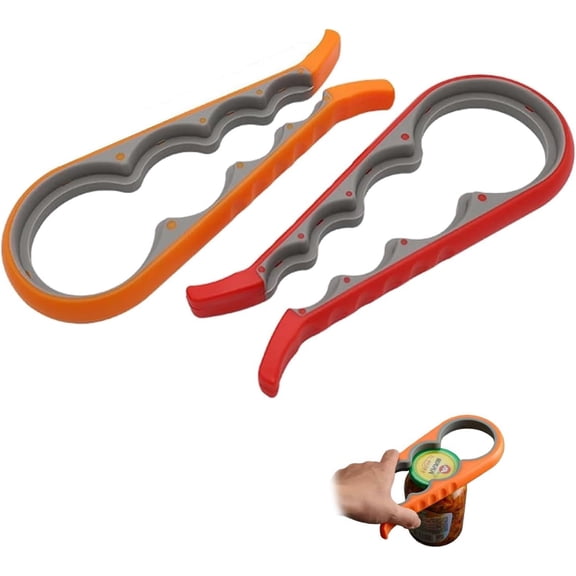 FRKSMD-2pcs 4-in-1 Multi-Function Can Opener  Non-Slip Ergonomic Grip Bottle Opener for Kitchen, Seniors, Arthritis Patients & Weak Hands