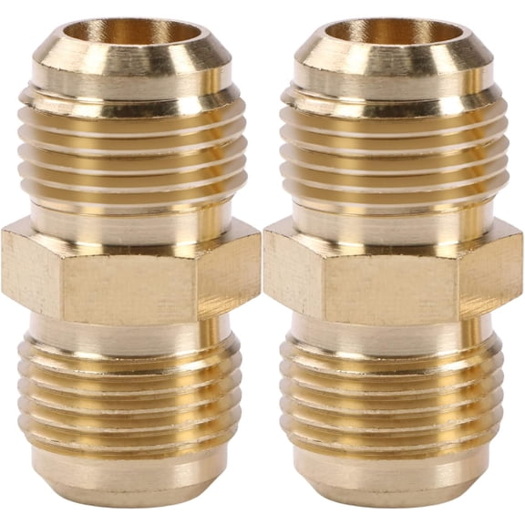 FRKSMD-2pcs Brass 5/8 Inch Male Flare x 5/8 Inch Male Flare Connector Union Gas Pipe Fitting