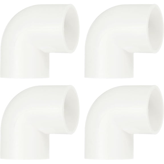 FRKSMD-3/4" 90 Degree Elbow, 4 Pcs PVC Pipe Fittings 2 Way Right Angle Elbow Side Outlet Adapter Coupling PVC Fitting Connectors for DIY Building Furniture, White