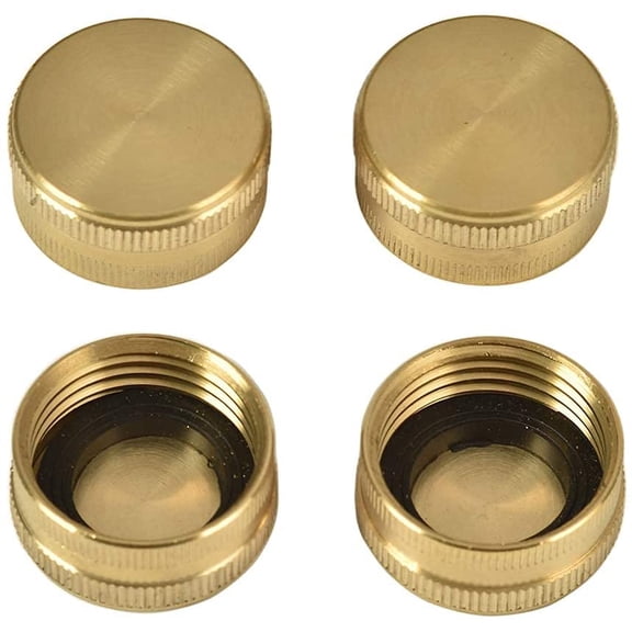 FRKSMD-3/4 Inch Garden Hose End Caps, Female End Cap, Brass Spigot Cap, hose plug,faucet cap, 4 Pack