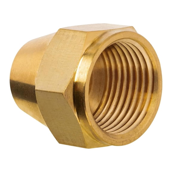 FRKSMD-3/8" Flare Nut, Brass SAE 45 Flare Tube Fitting for Propane, LP, and Natural Gas, Oil, Flared Fitting, Durable Extension Pipe Fitting with Leak-Resistant Sealing