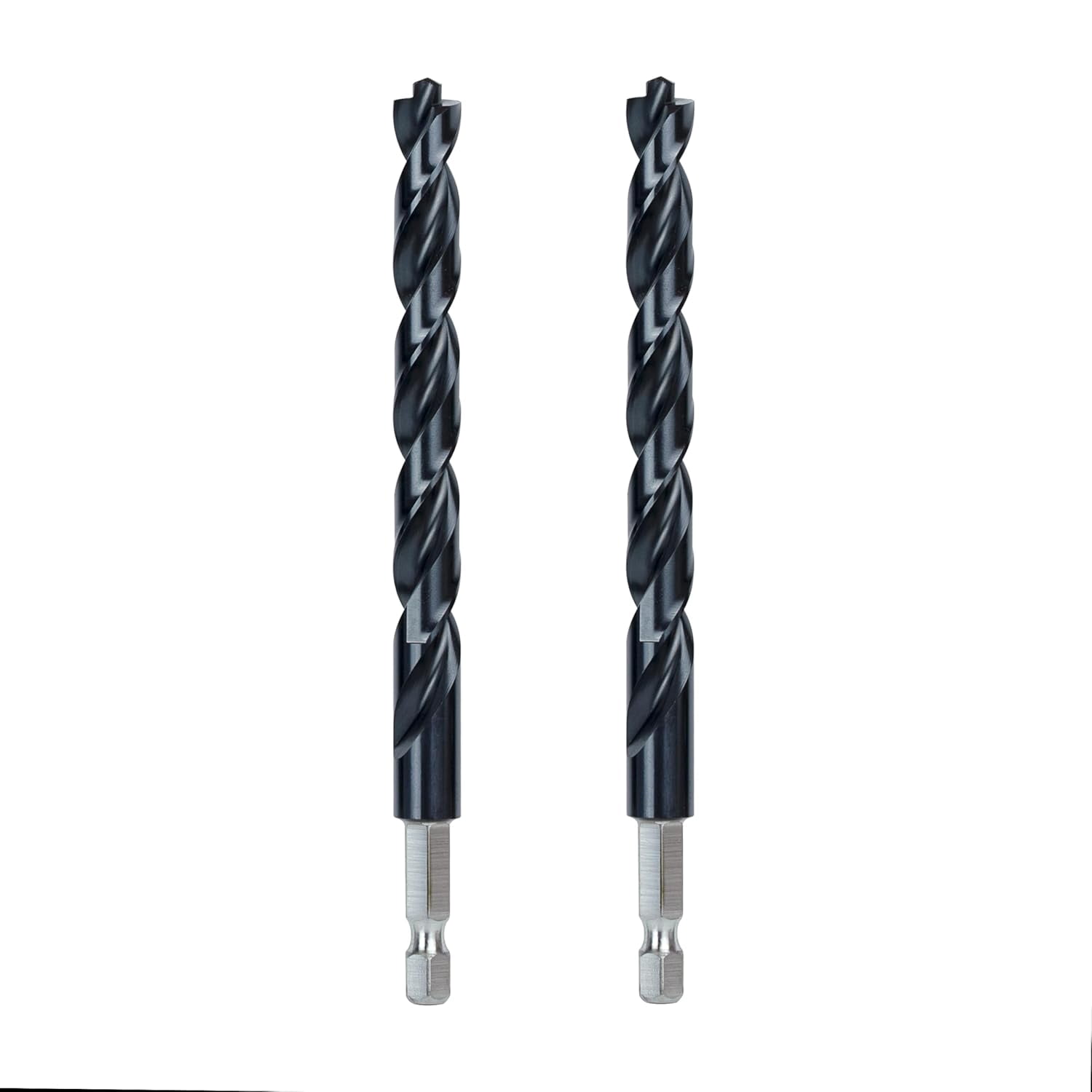 FRKSMD-3/8 Inch Cobalt Drill Bits 2pcs Heavy-Duty Metal Drill Bit Set for Steel, Cast Iron, TiAlN Coating, 1/4" Hex Shank (3/8" x 4")