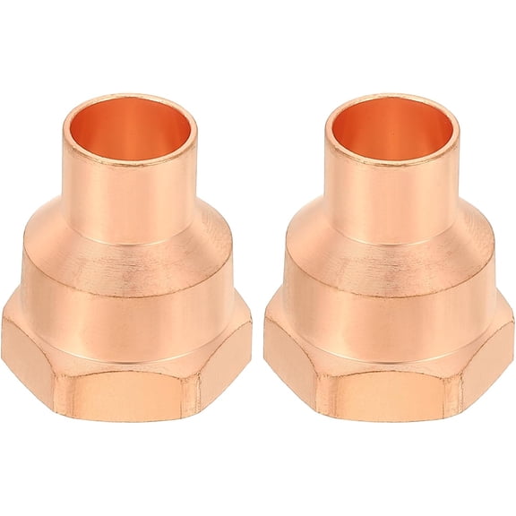 FRKSMD-3/8 x 1/2 Female Adapter Fitting with C X F Connections, 2 Pcs Copper Pipe Fittings with Sweat Solder X FNPT Connection Threaded Tubing Connectors for Residential, Commercial