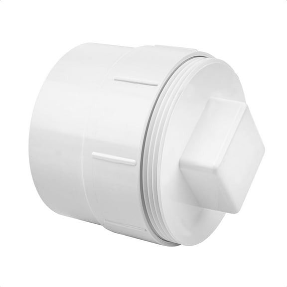 FRKSMD-3" PVC Sewer Cleanout Adapter with Plug Pipe Fitting, PVC DWV Flush Sewer Cleanout Cap for Drainage Piping System