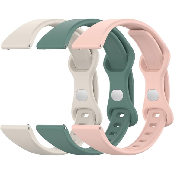 FRKSMD-3 Pack Slim Silicone Watch Bands, 18mm 19mm 20mm 22mm Quick Release Band Soft Sport Strap Replacement Wristbands for Women Men