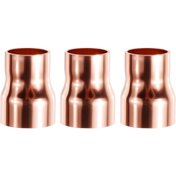 FRKSMD-3 Pcs Copper Reducing Coupling, 1 Inch Cupreous Reducer ID 25mm with Wall Thickness 1mm Reducing Copper Coupling Fittings for HVAC Cooling Equipmemnt