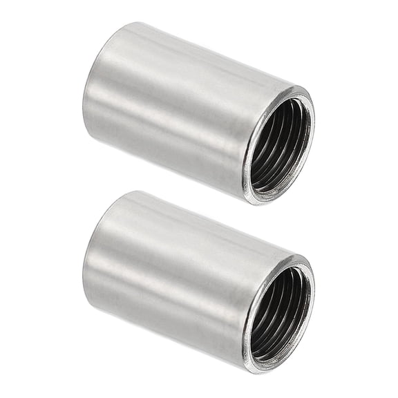 FRKSMD-304 Stainless Steel Pipe Coupling 2 Pcs, 1/4" x 1/4" Female BSP Thread Straight Coupling Connectors Adapter Cast Pipe Fitting for Pump Accessories, Silver