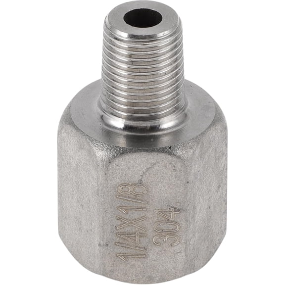 FRKSMD-304 Stainless Steel Pipe Fittings 1/4"Femalex1/8"Male BSPT Hex Pipe Fiiting for Pressure Gage 1 Pc