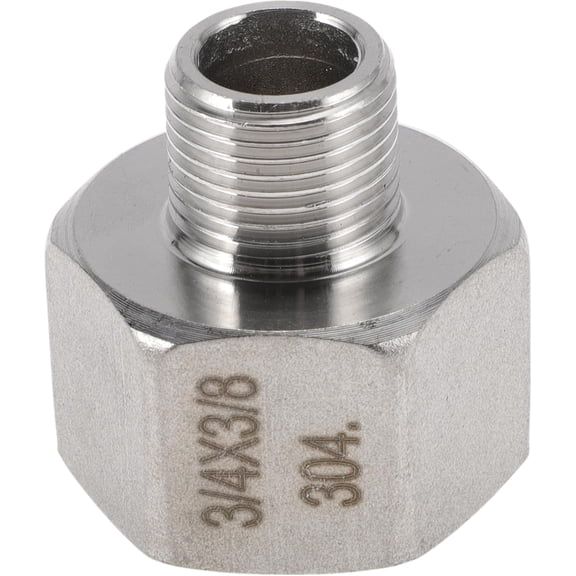 FRKSMD-304 Stainless Steel Pipe Fittings 3/4"Femalex3/8"Male BSPT Hex Pipe Fiiting for Pressure Gage 1 Pc