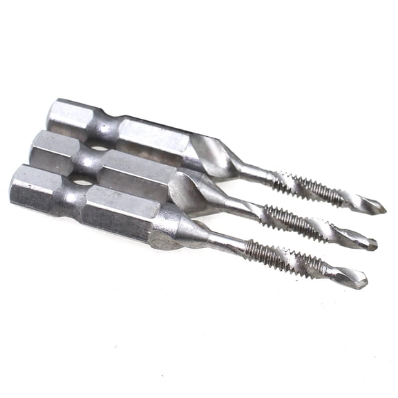 FRKSMD-3PCS Silver Tap Hardened HSS Countersunk Drill Bits 6-32 NC Combination Screwdriver with Quick Change Adapter for Deburring up to 10 Gauge Metals