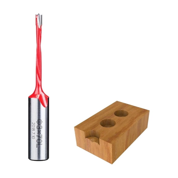 FRKSMD-3mm Diameter Carbide Tipped Brad Point Boring Bit Dowel Drill Bits 3mm Dia x 70mm Long x 10mm Shank, Left Hand Rotation