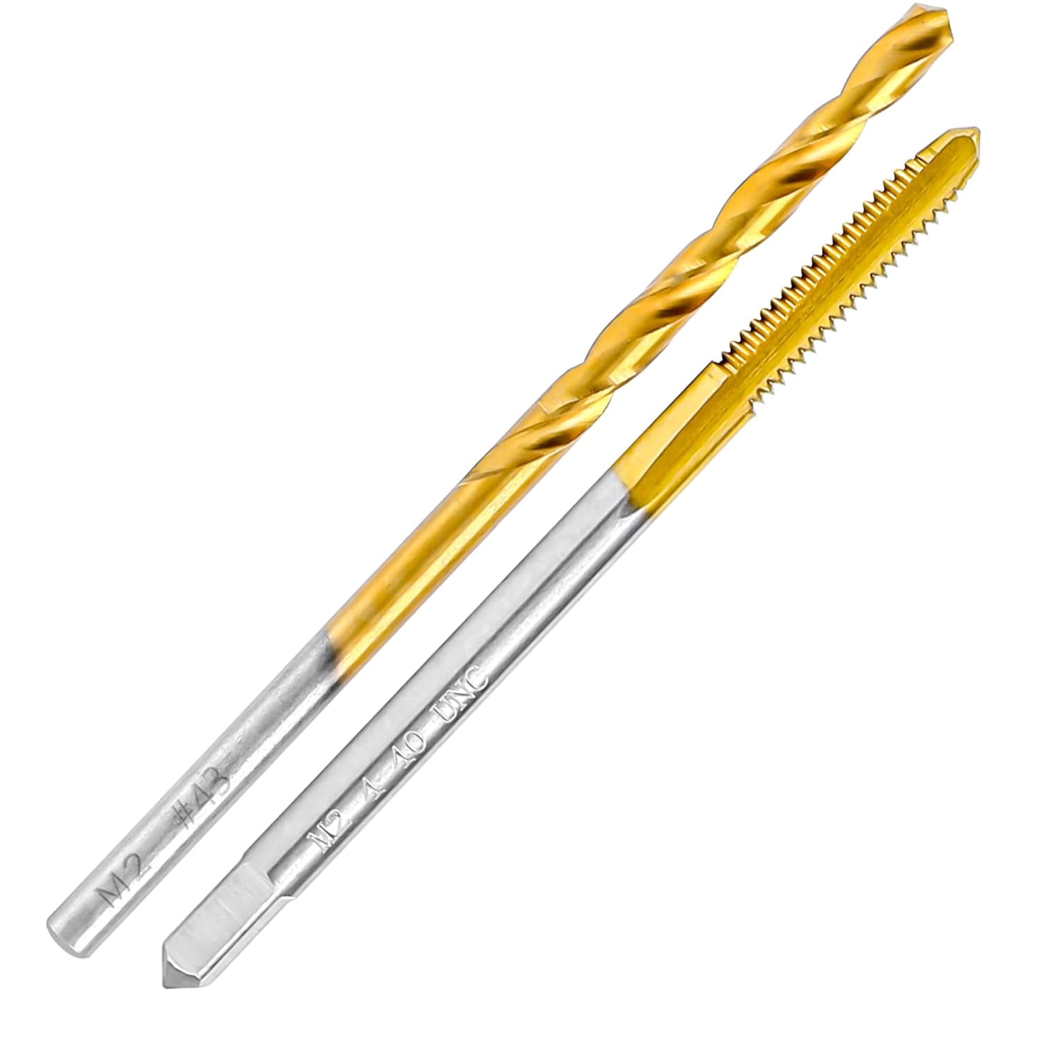 FRKSMD-4-40 UNC Tap and #43 Drill Bit Kit, M2 HSS Drill and Tap Set, Combination of Drill and Tap Kit for Metal
