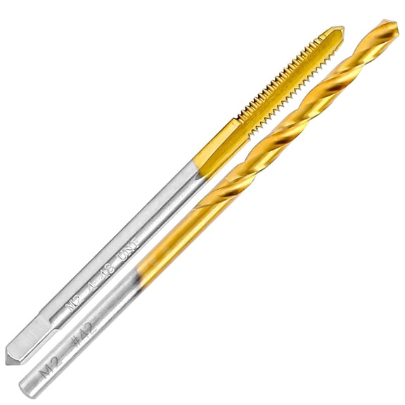 FRKSMD-4-48 UNF Tap and #42 Drill Bit Kit, M2 HSS Drill and Tap Set, Combination of Drill and Tap Kit for Metal