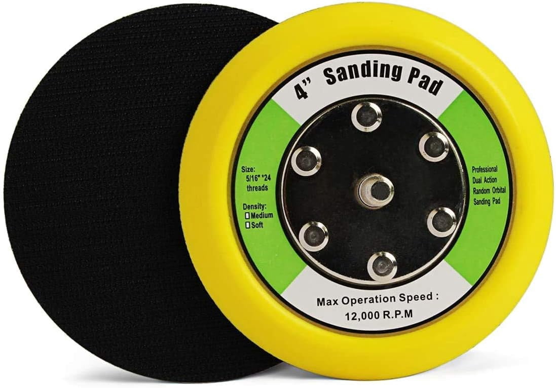 FRKSMD-4 Inch Sanding Pads, Dual-Action Hook & Loop Molded Urethane Flexible Backing Plate for Random Orbital Sander Car Polisher - 2 PCS Set