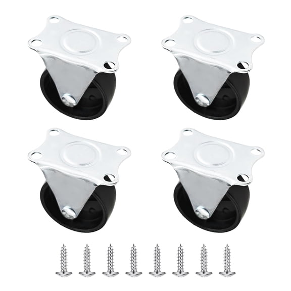 FRKSMD-4 Pack 2 Inch Heavy Duty Caster Wheels, Rigid Fixed Caster Wheels with Non-Swivel Top Plate for Furniture