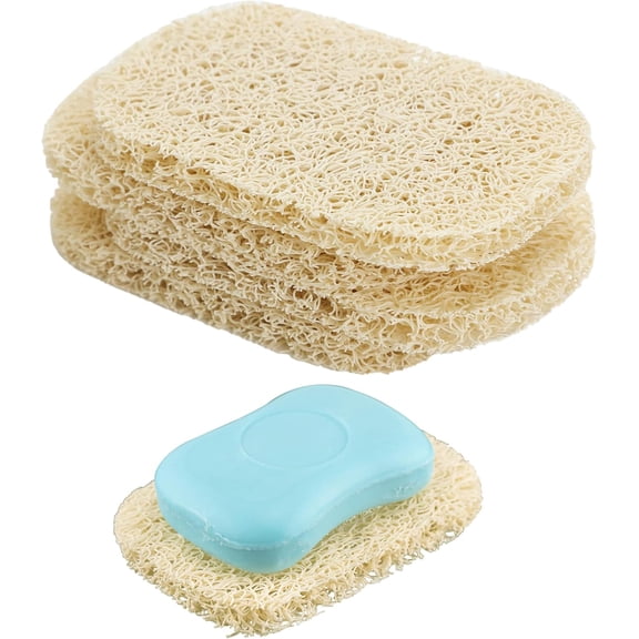 FRKSMD-4 Pack Beige Soap Saver Holder Draining Soap Lift Pads for Shower Kitchen 2.9" x 4.5" PVC Non-BPA Non-Slip Durable