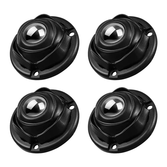 FRKSMD-4 Pack Black Small Self Adhesive Caster Wheels 1 Inch for Furniture Kitchen Appliance Low Profile Slider Rollers Load Capacity 41LBS Per Wheel YY023-4B